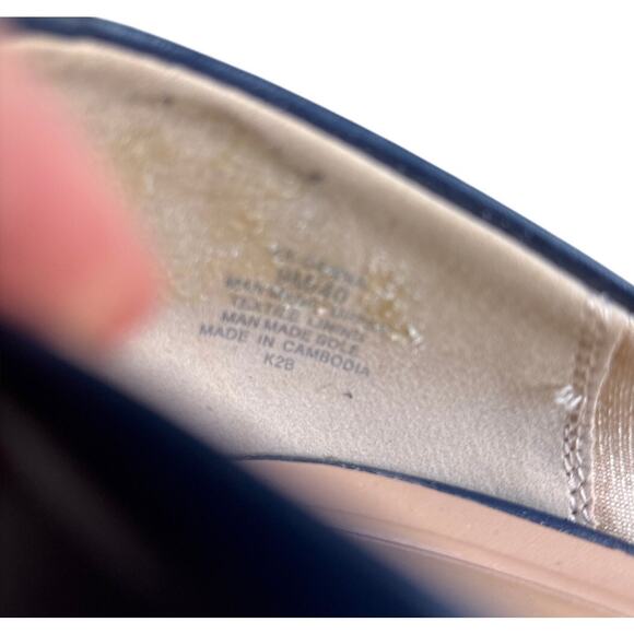 Kelly & Katie navy blue pumps US 9M high heel career shoes faux leather classics - Picture 7 of 11